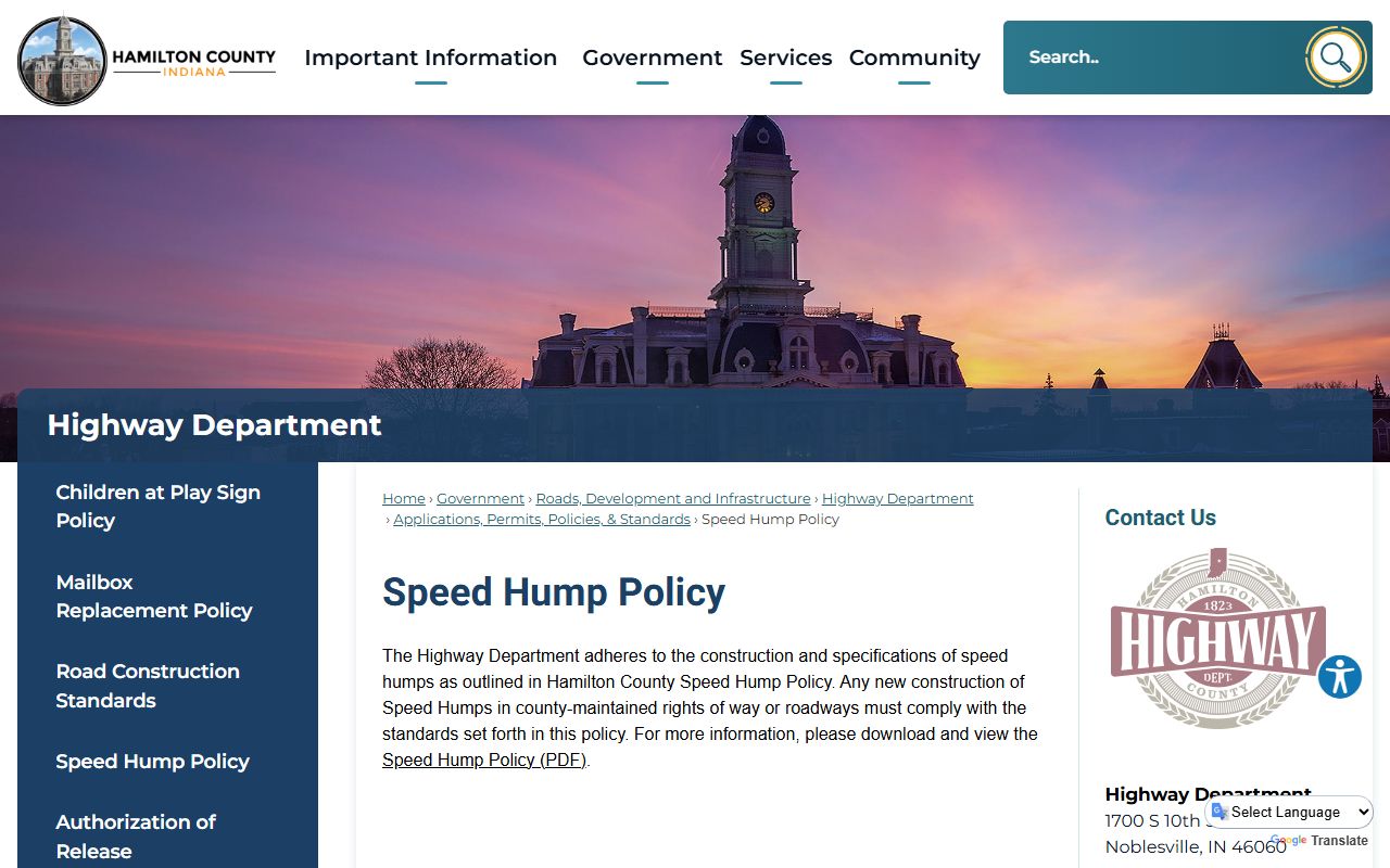 Hamilton County Clerk of Courts website for Noblesville civil court records