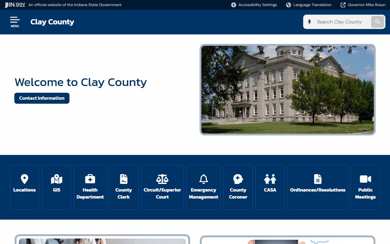 Clay County government website for civil court records