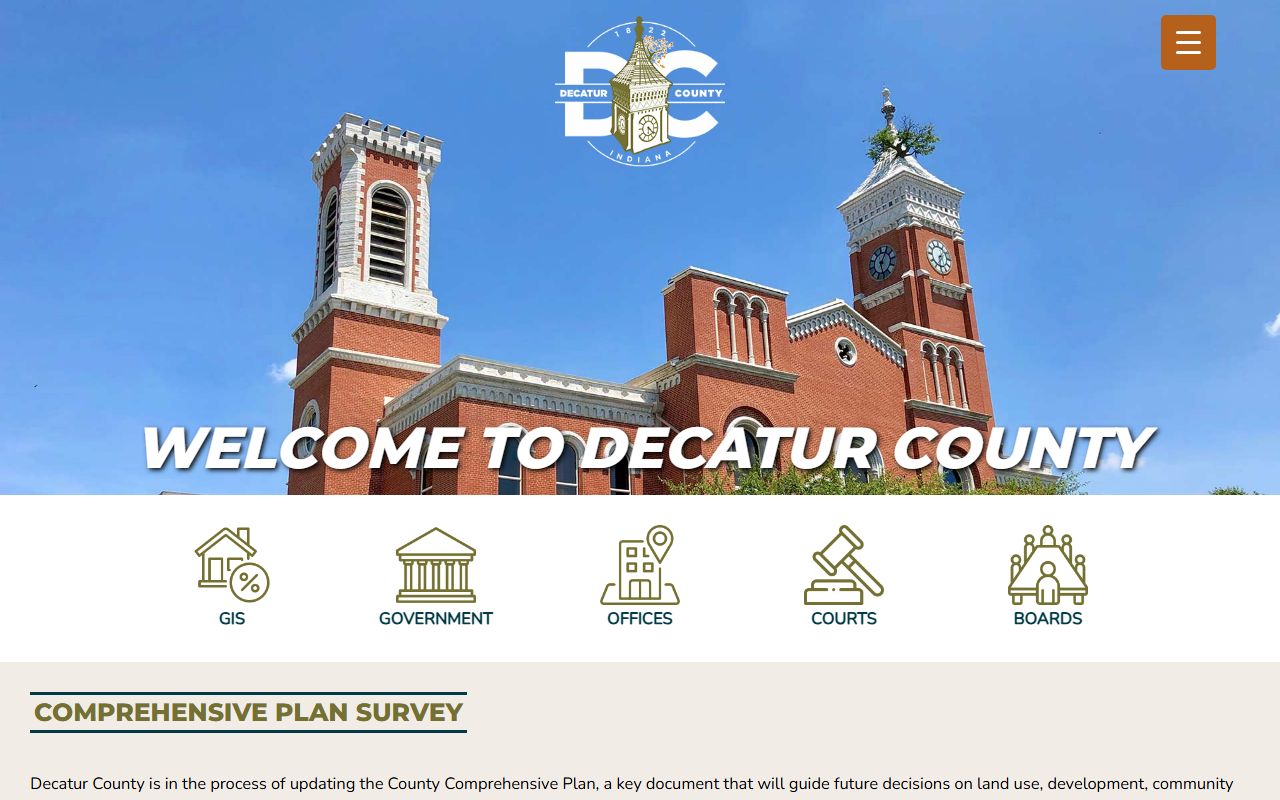 Decatur County government website for civil court records in Greensburg