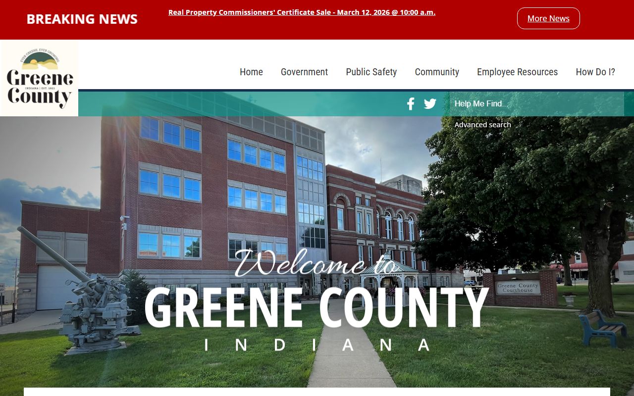 Greene County government website for civil court records access in Bloomfield