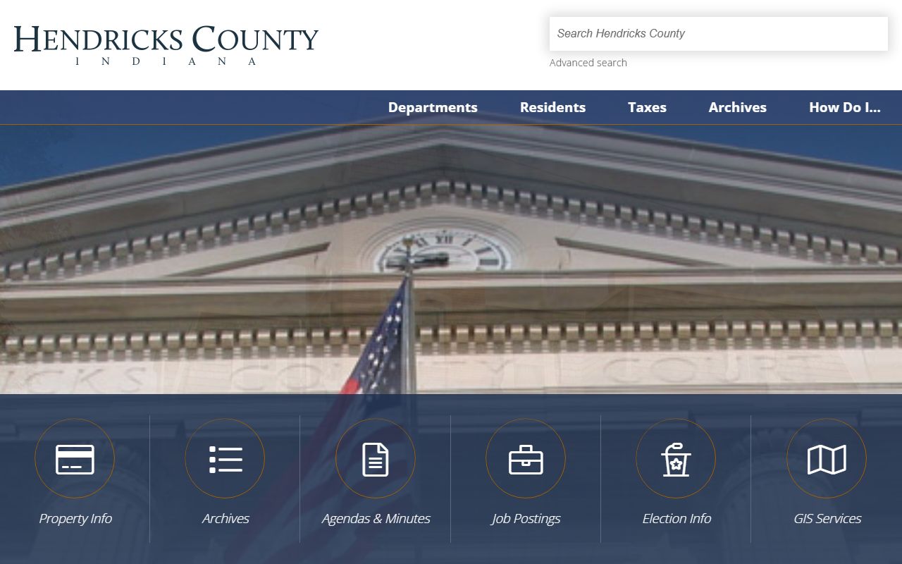 Hendricks County government website for civil court records