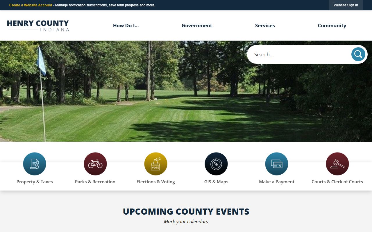 Henry County government website for civil court records