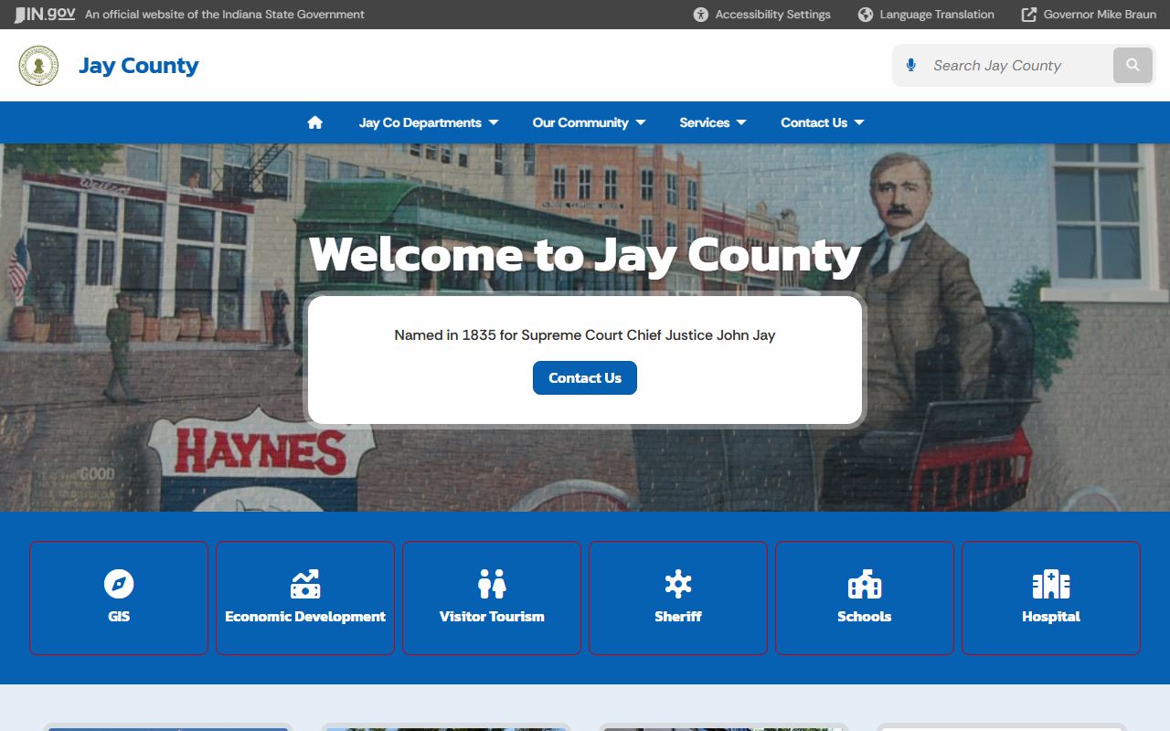 Jay County government website for civil court records in Portland