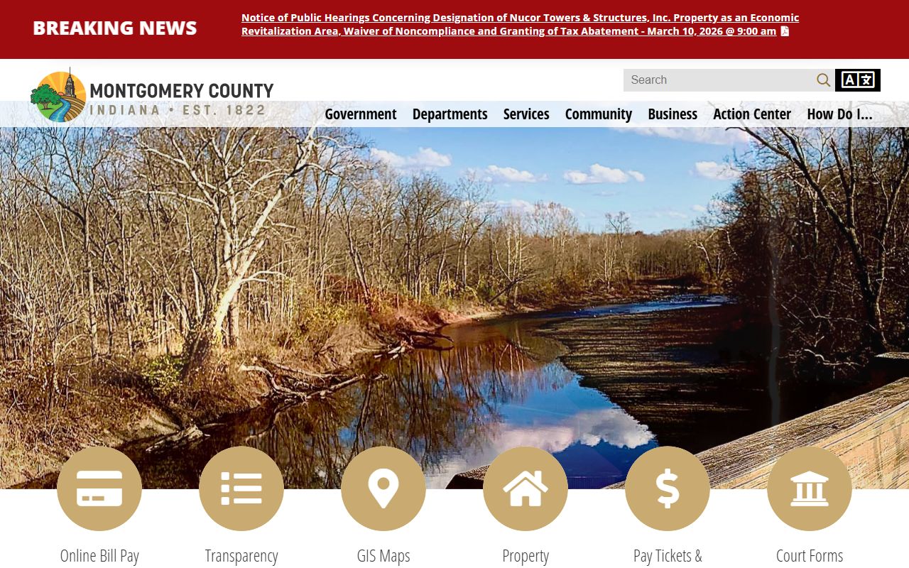 Montgomery County government website for civil court records