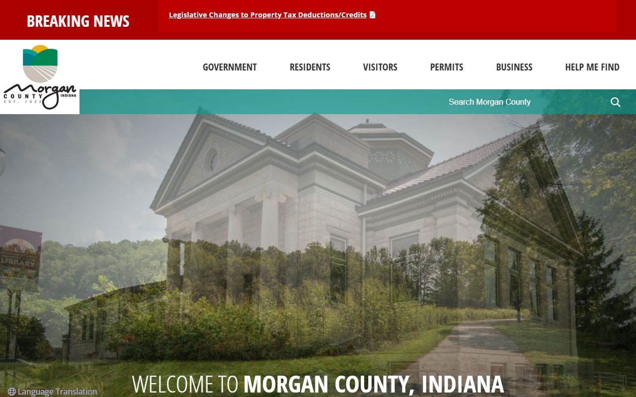 Morgan County government website for civil court records in Martinsville