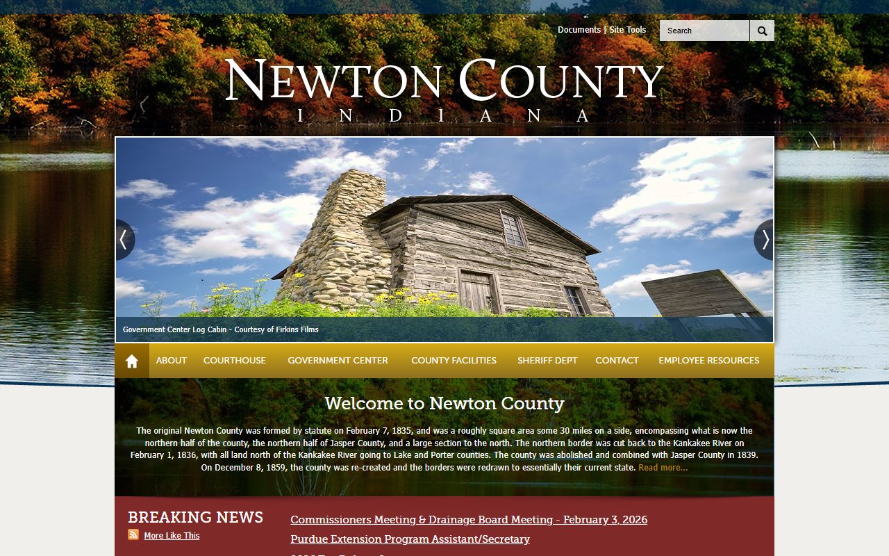 Newton County government website for civil court records in Kentland