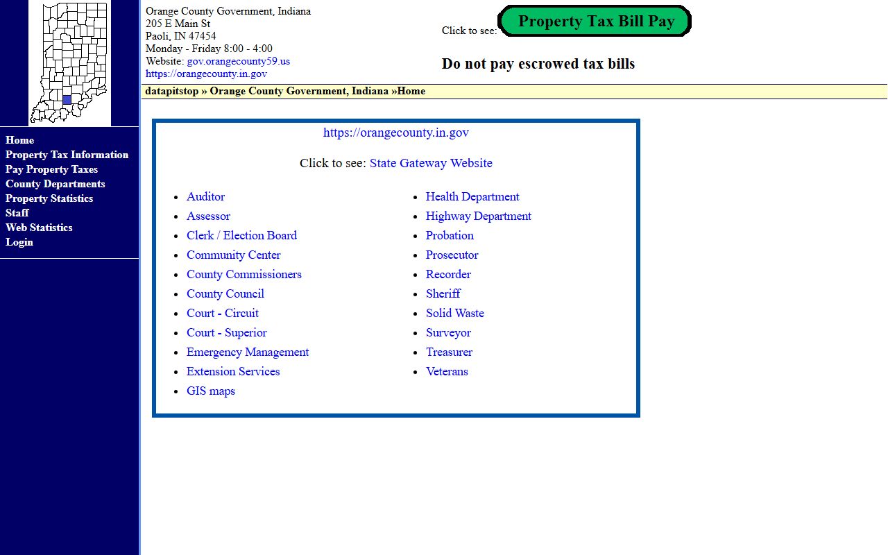 Orange County government website for civil court records in Paoli