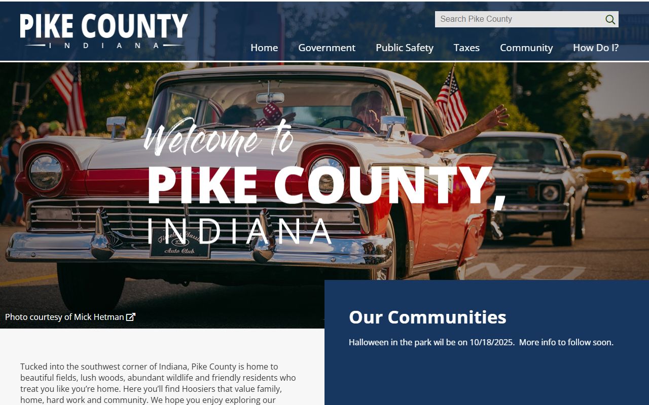 Pike County government website for civil court records in Petersburg