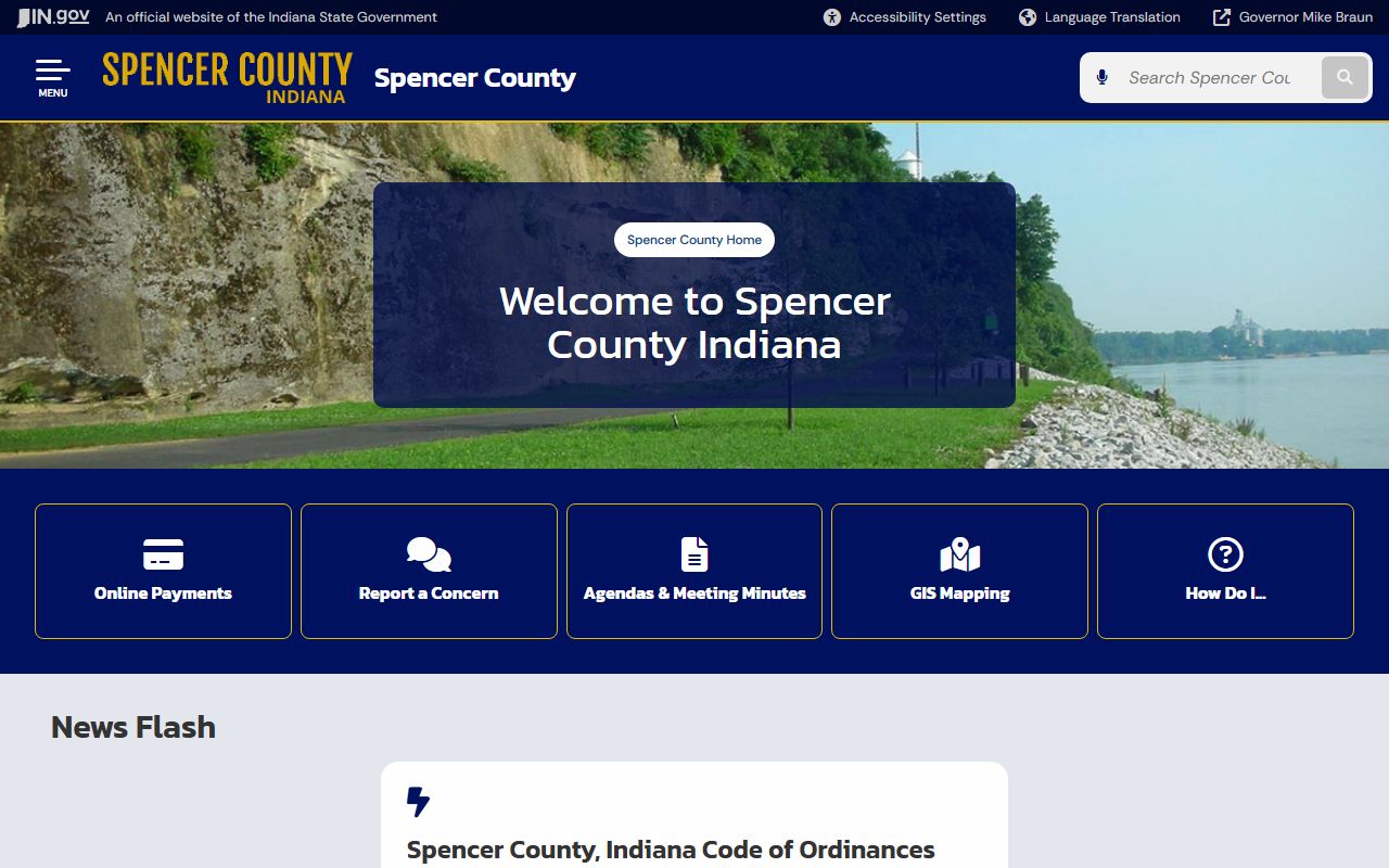 Spencer County government website for civil court records in Rockport
