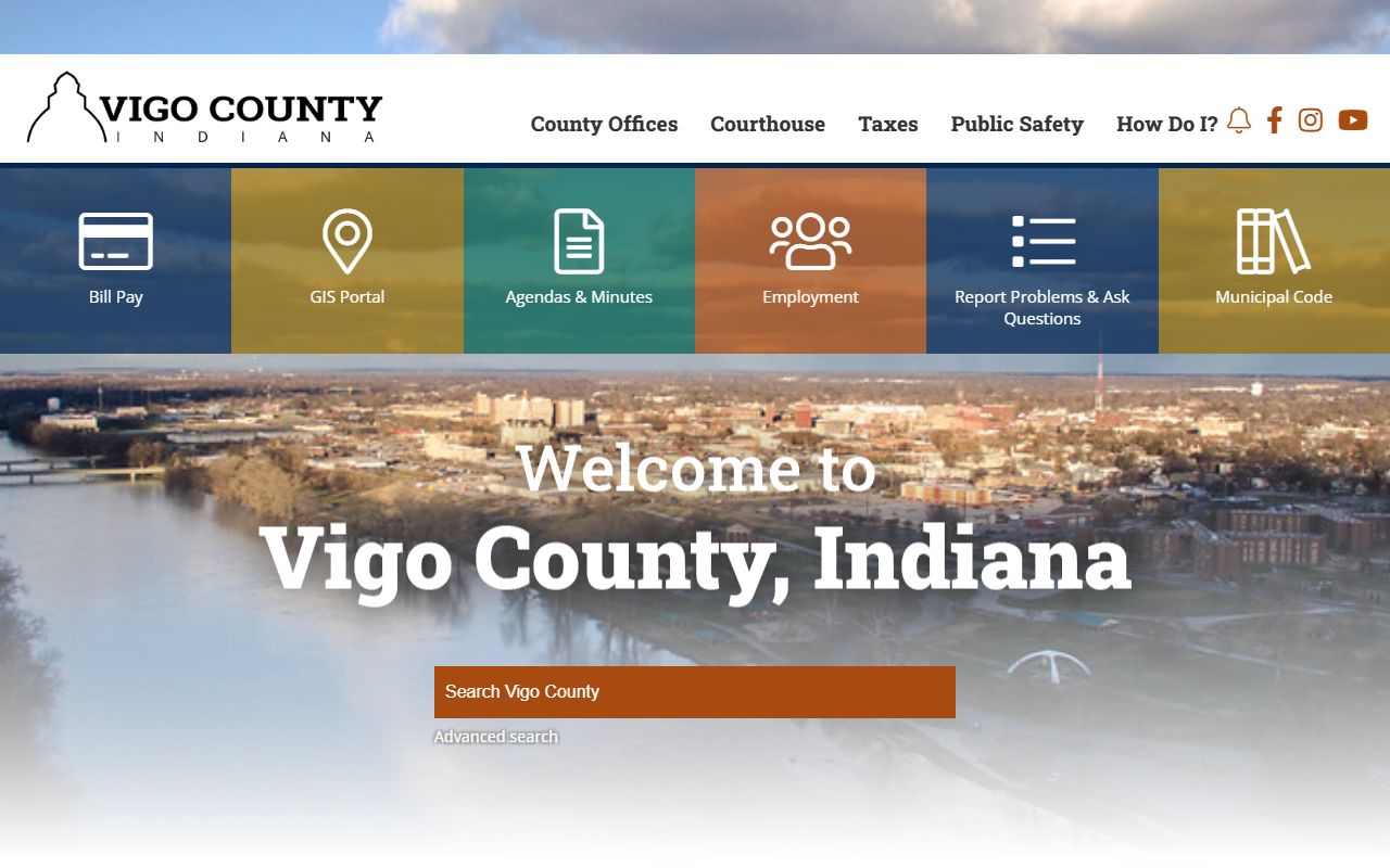 Vigo County government website for civil court records resources