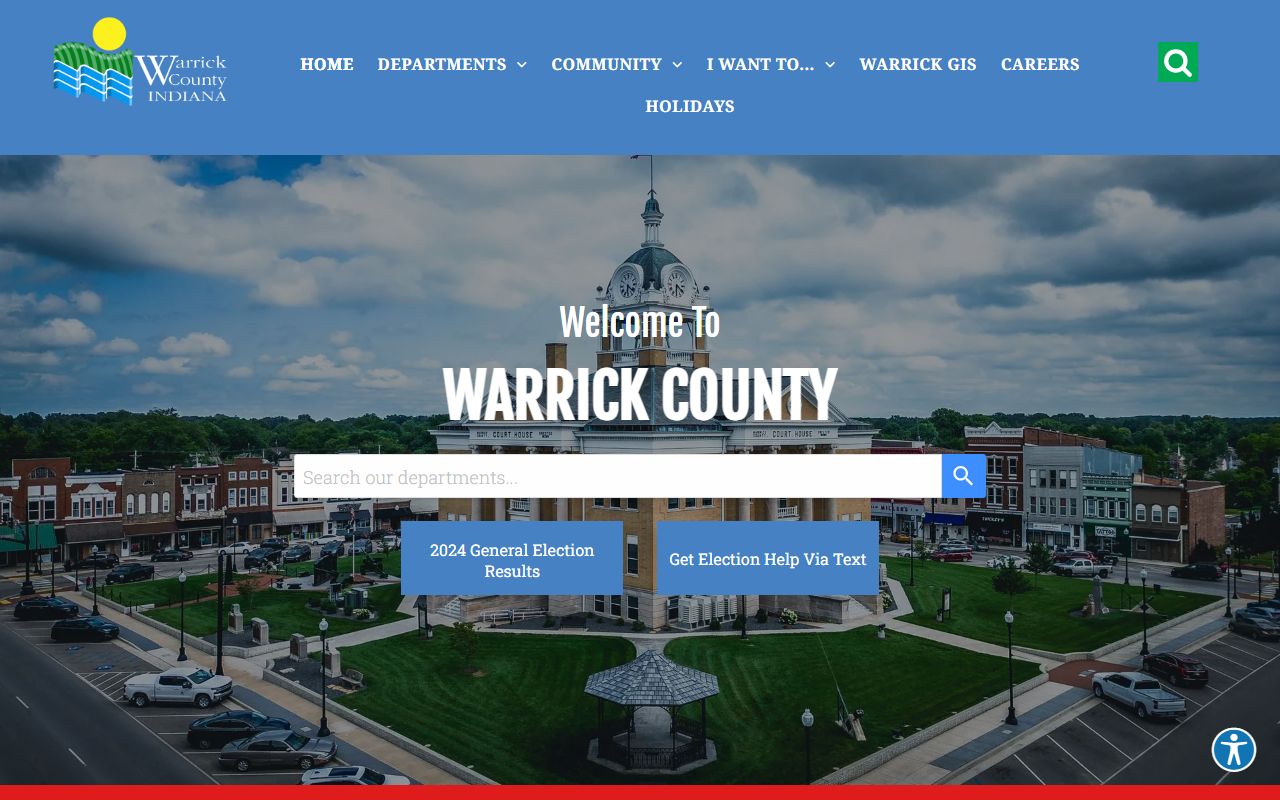 Warrick County government website for civil court records