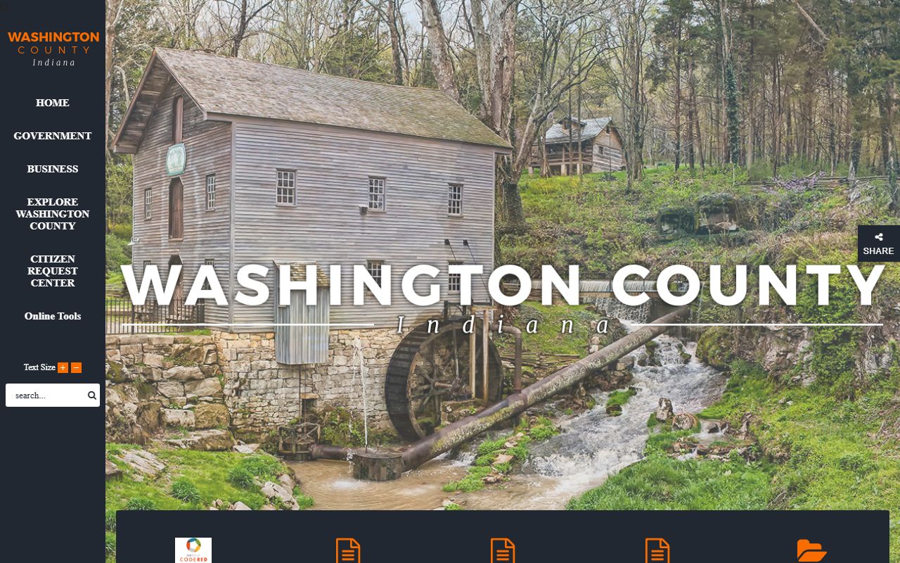 Washington County government website for civil court records in Salem Indiana
