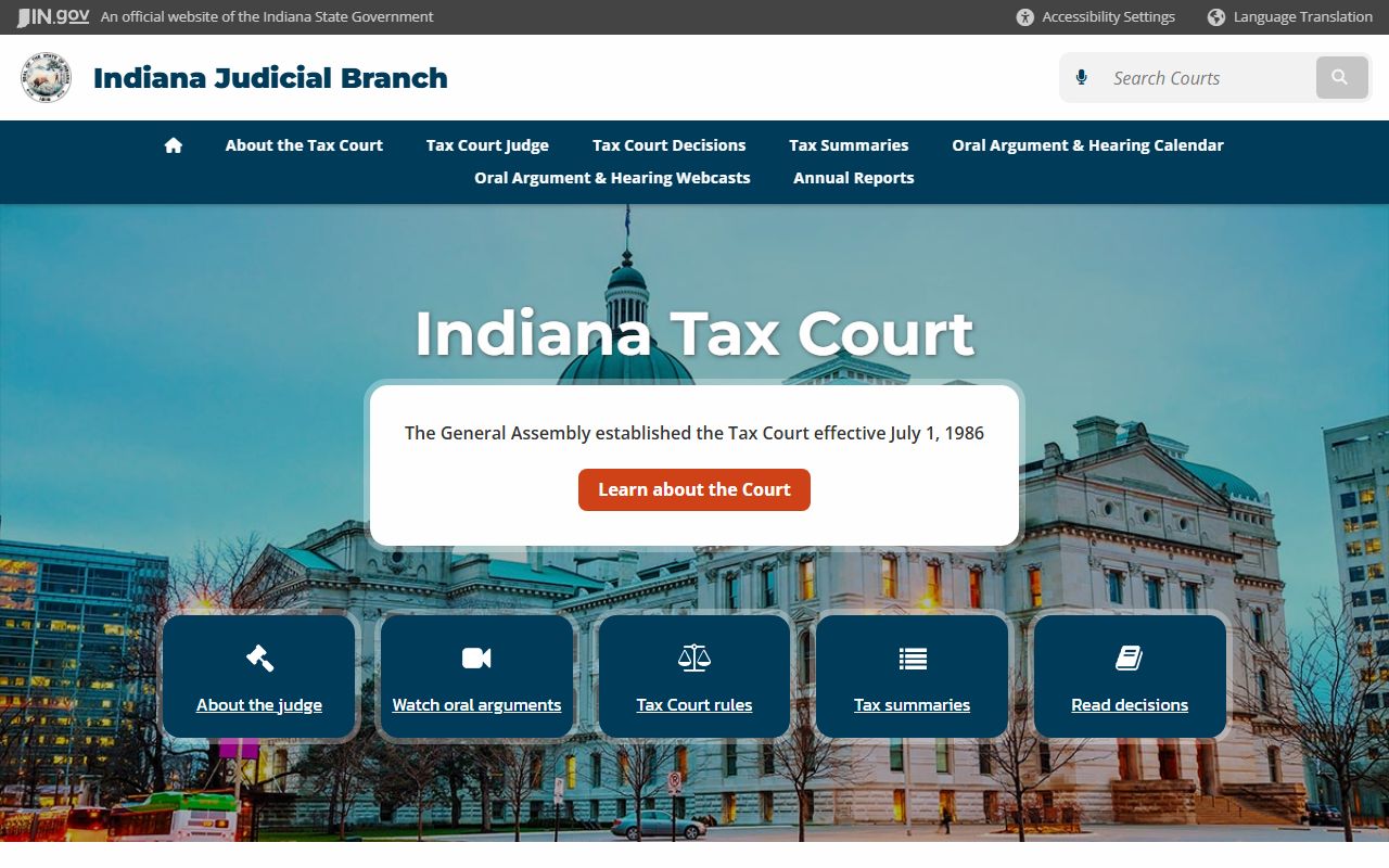Indiana Tax Court civil court records